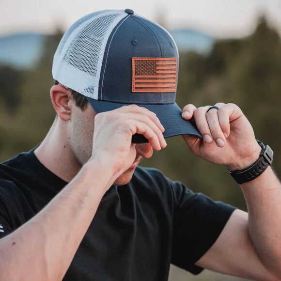 Patriotic USA Snapback Hat for Men's or Women's Snap Closure Design Navy Blue - Picture 2 of 6